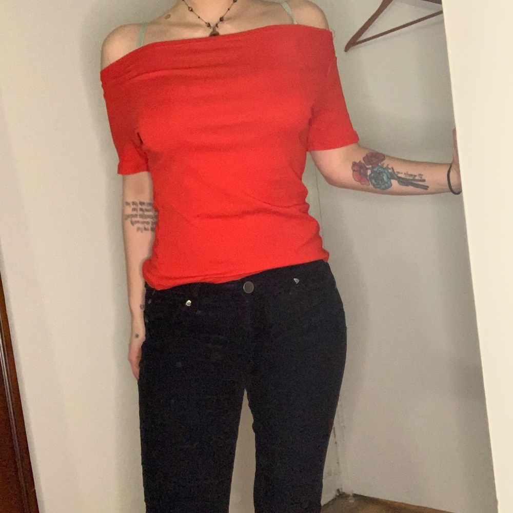 Red Off-The-Shoulder Top